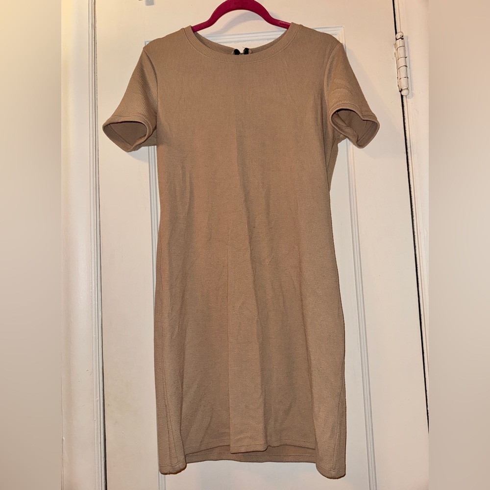 Forever 21 Ribbed Mini Dress in Taupe